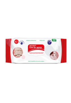 DetroSAN HP Wipes 100'lü -  Hidrojen Peroksit içerikli dezenfektan mendil