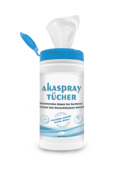 Akasprey Tücher 100'lü - Alkollü Dezenfektan Mendili