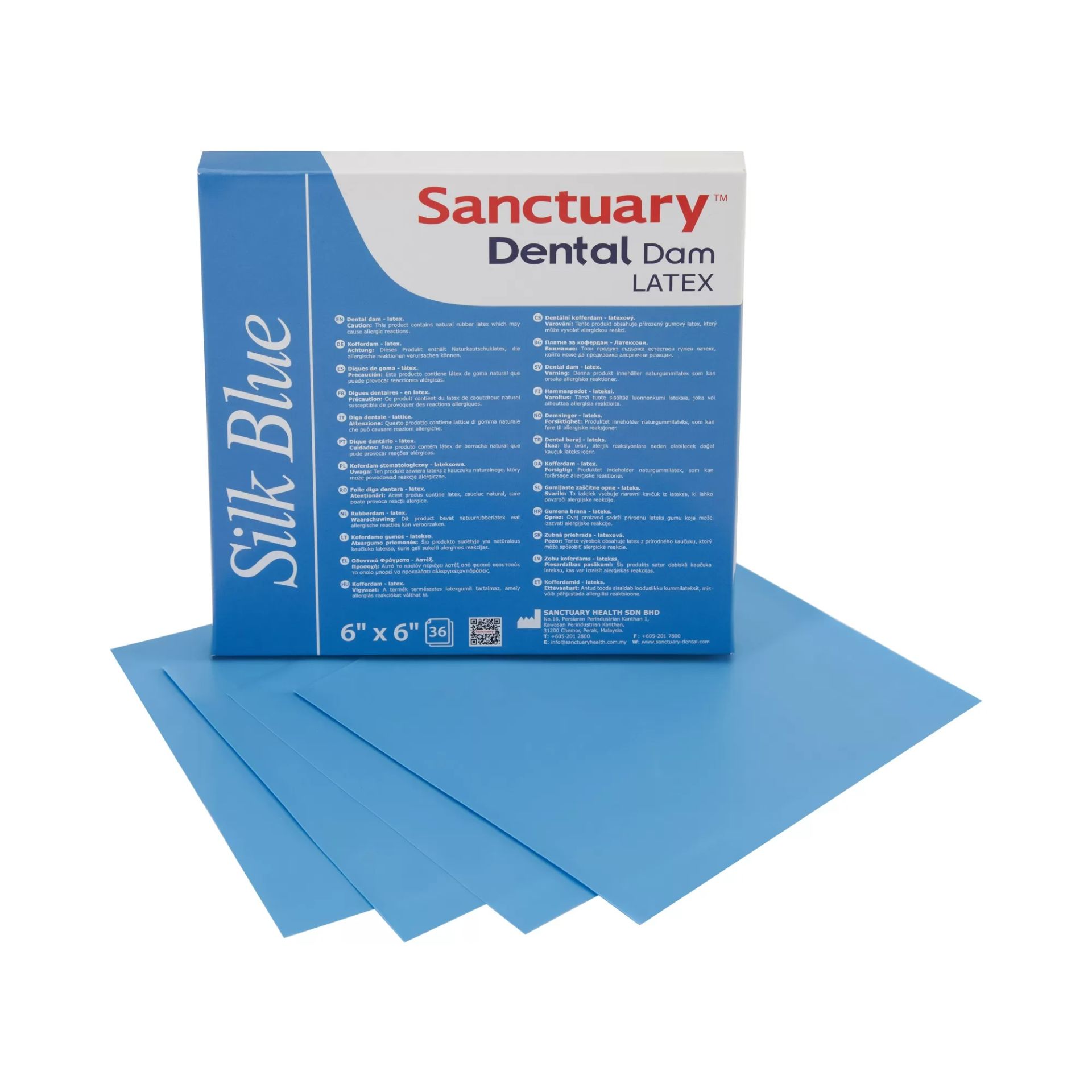 SANCTUARY Silk Blue Dental Dam Rubberdam Lastiği