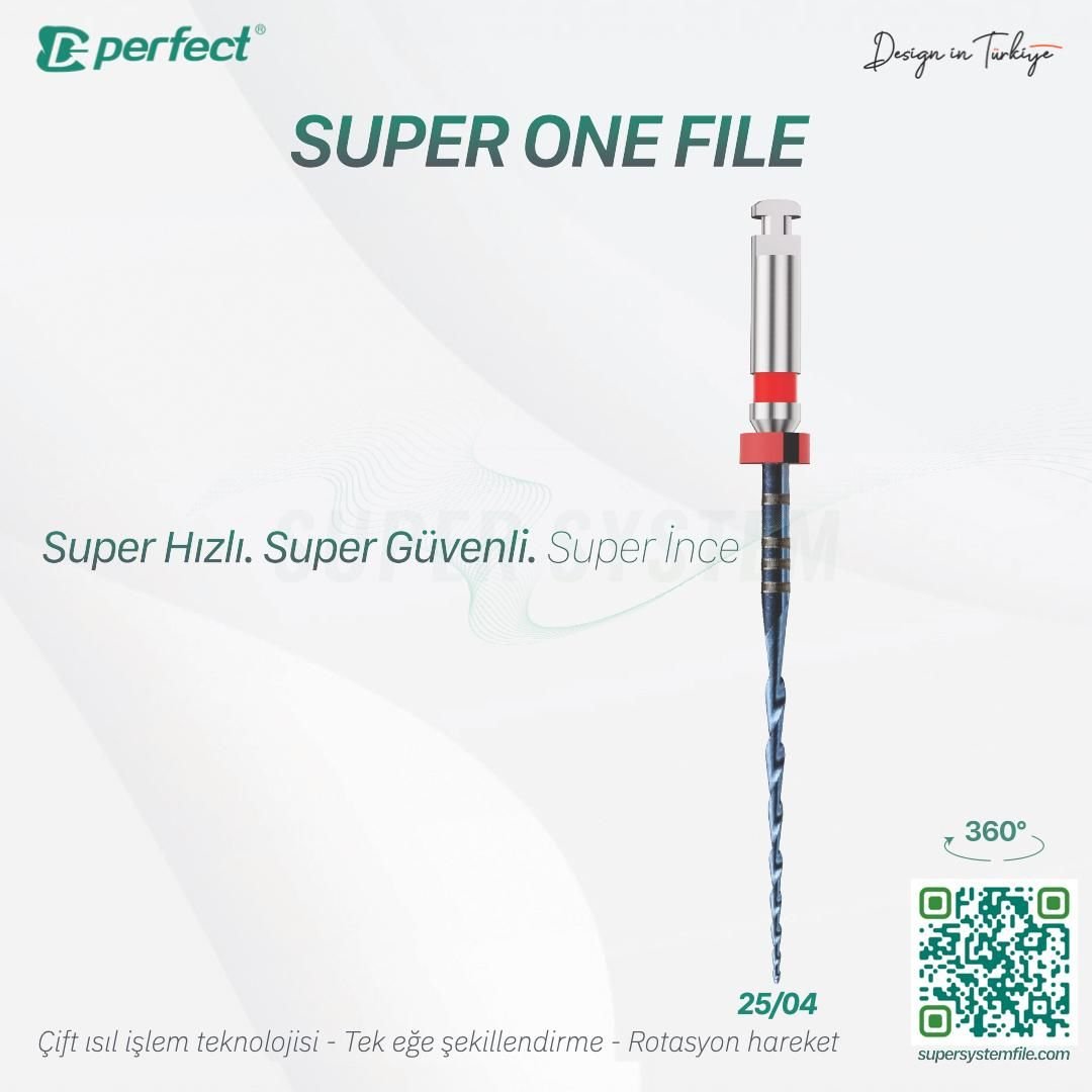Perfect SUPER SYSTEM Super One File 3'lü Blister Eğe 25/04