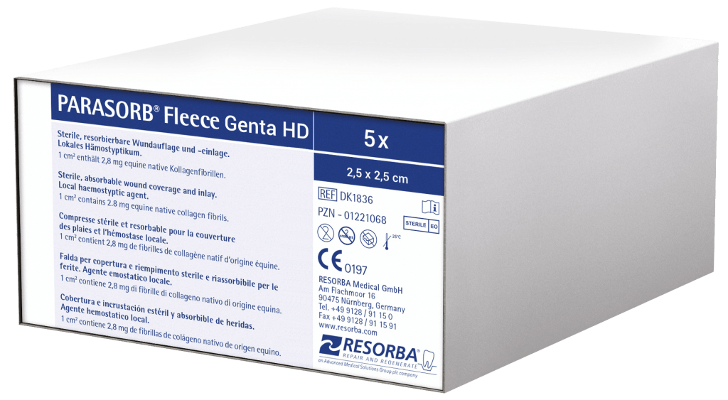 Parasorb Fleece Genta HD Antibiyotikli Collagen Sünger